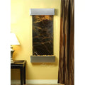 Cascade Springs Square Stainless Steel Green Marble Wall Fountain
