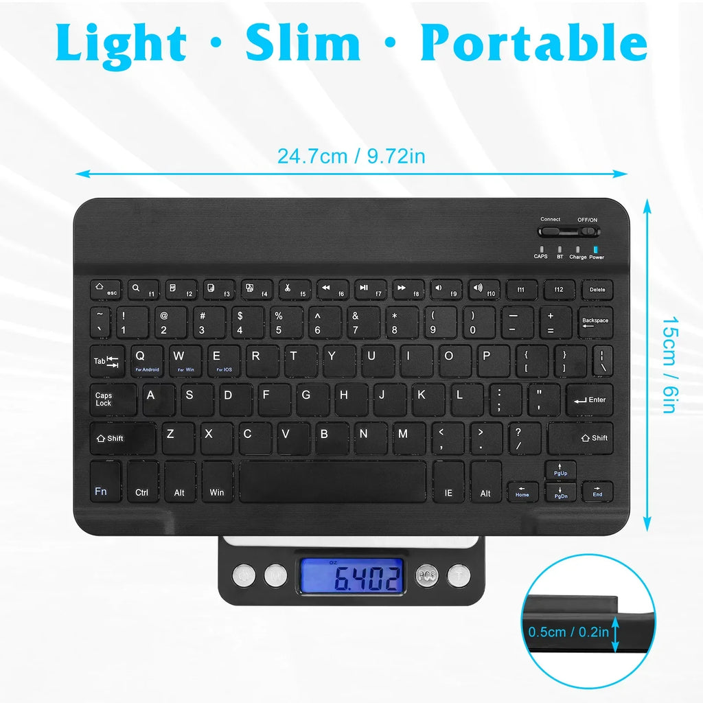 Rechargeable Bluetooth Keyboard and Mouse Combo Ultra Slim Full-Size Keyboard and Ergonomic Mouse for ZTE Axon 30 Ultra 5G and All Bluetooth Enabled Mac/Tablet/iPad/PC/Laptop - Onyx Black