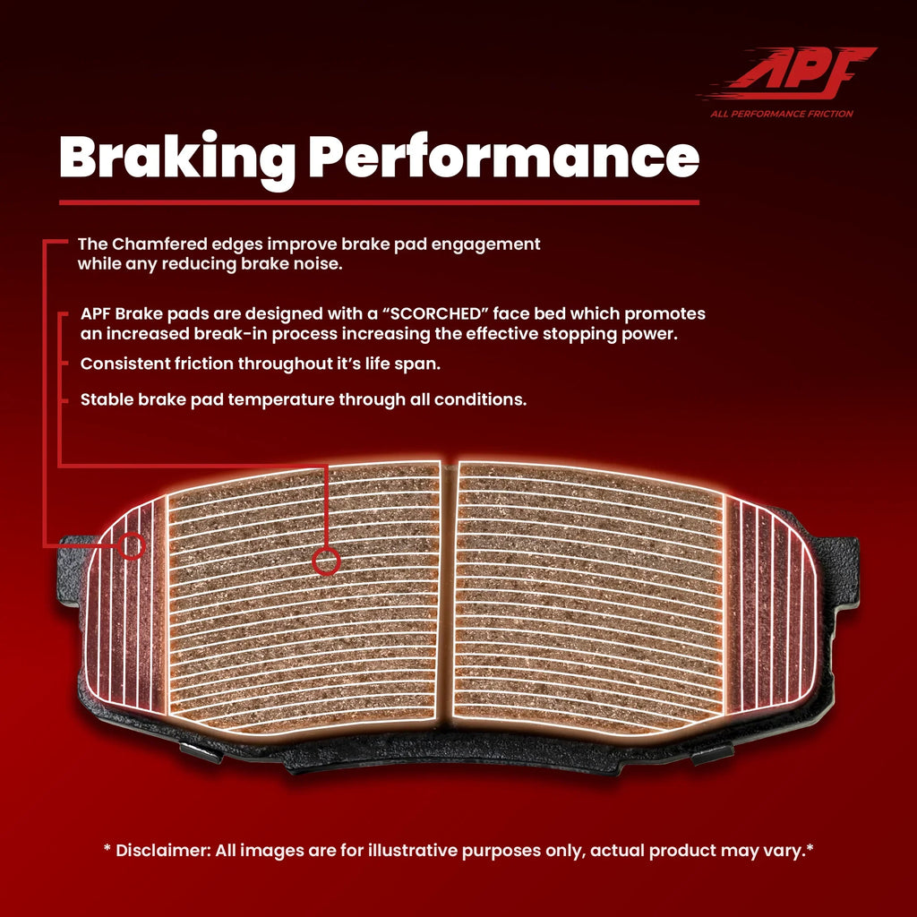 Front and Rear Ceramic Carbon Fiber Pads for 1998-2002 Ford Ranger
