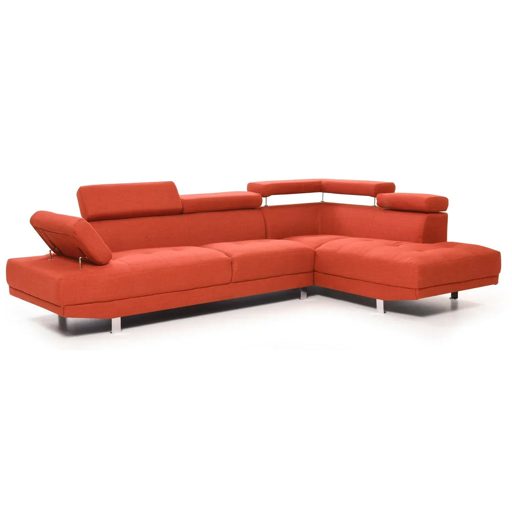 Homestock Contemporary Cool G444-SC Sectional ( 2 Boxes) , Orange