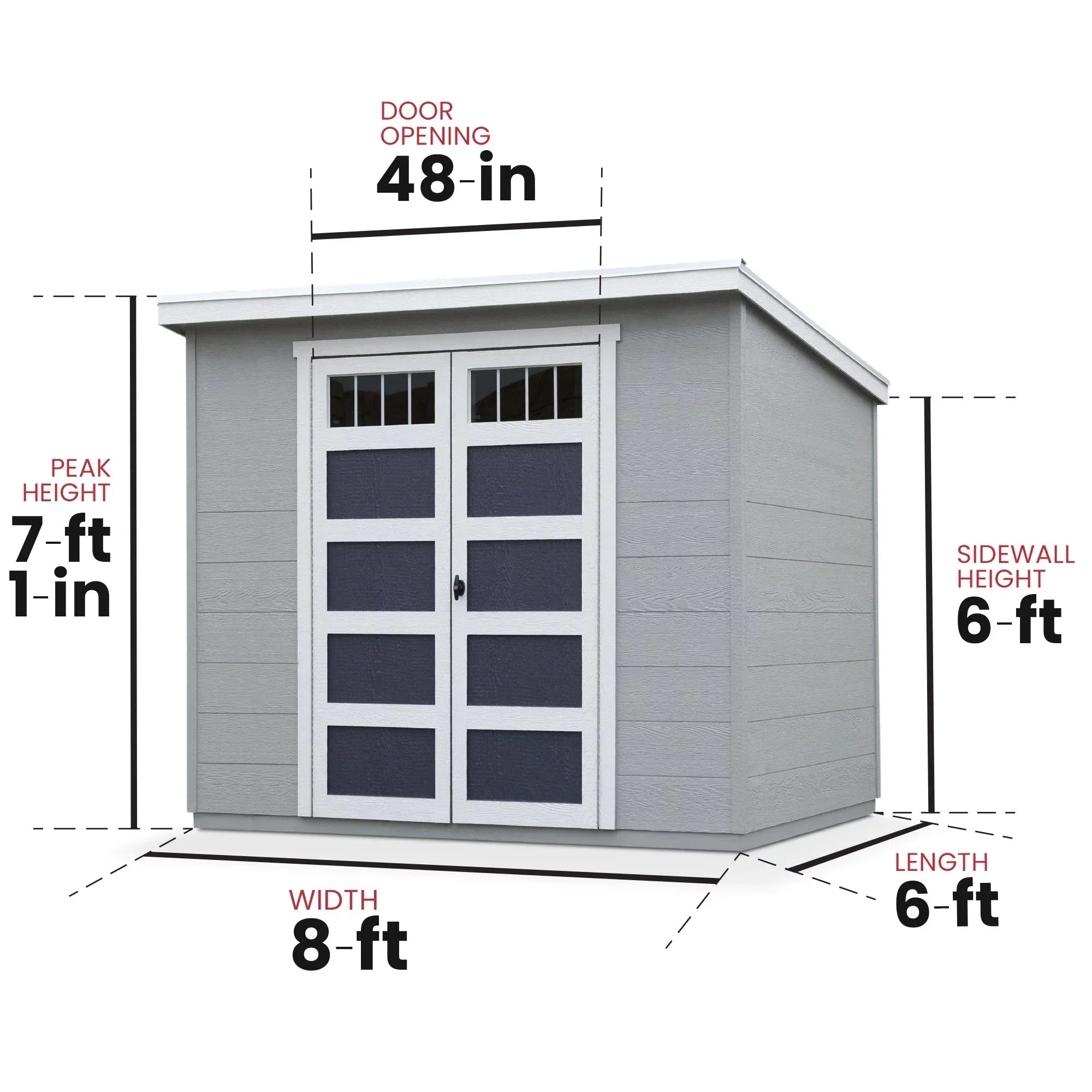 Handy Home Products Highland 8 ft x 6ft Storage Shed with Palram Roof