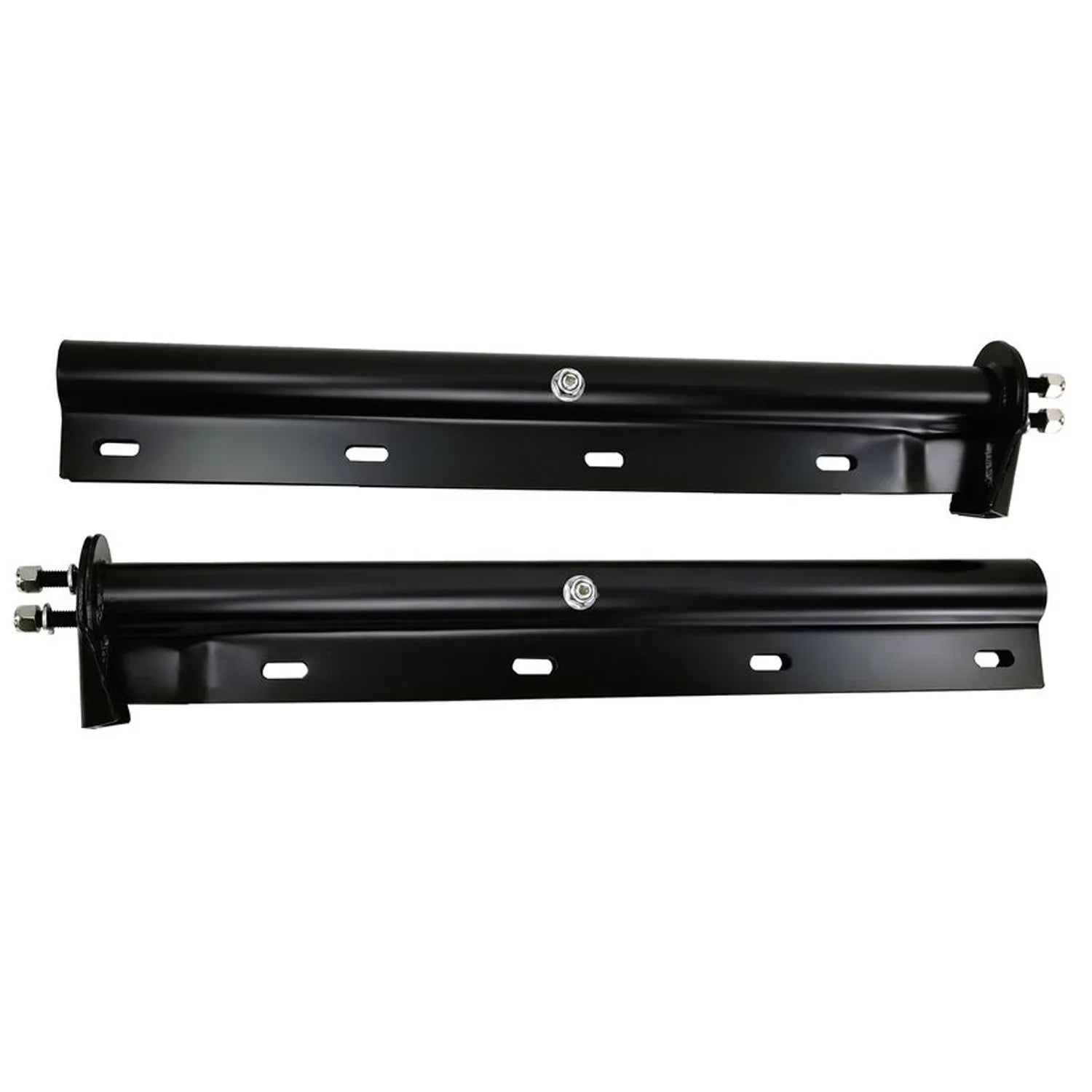 POWERWORKS Black Straight Spring Loaded Mud Flap Hanger Bracket Mudflap Holder Set 1-1/8" Bolt Spacing 30" Length for Semi Trucks
