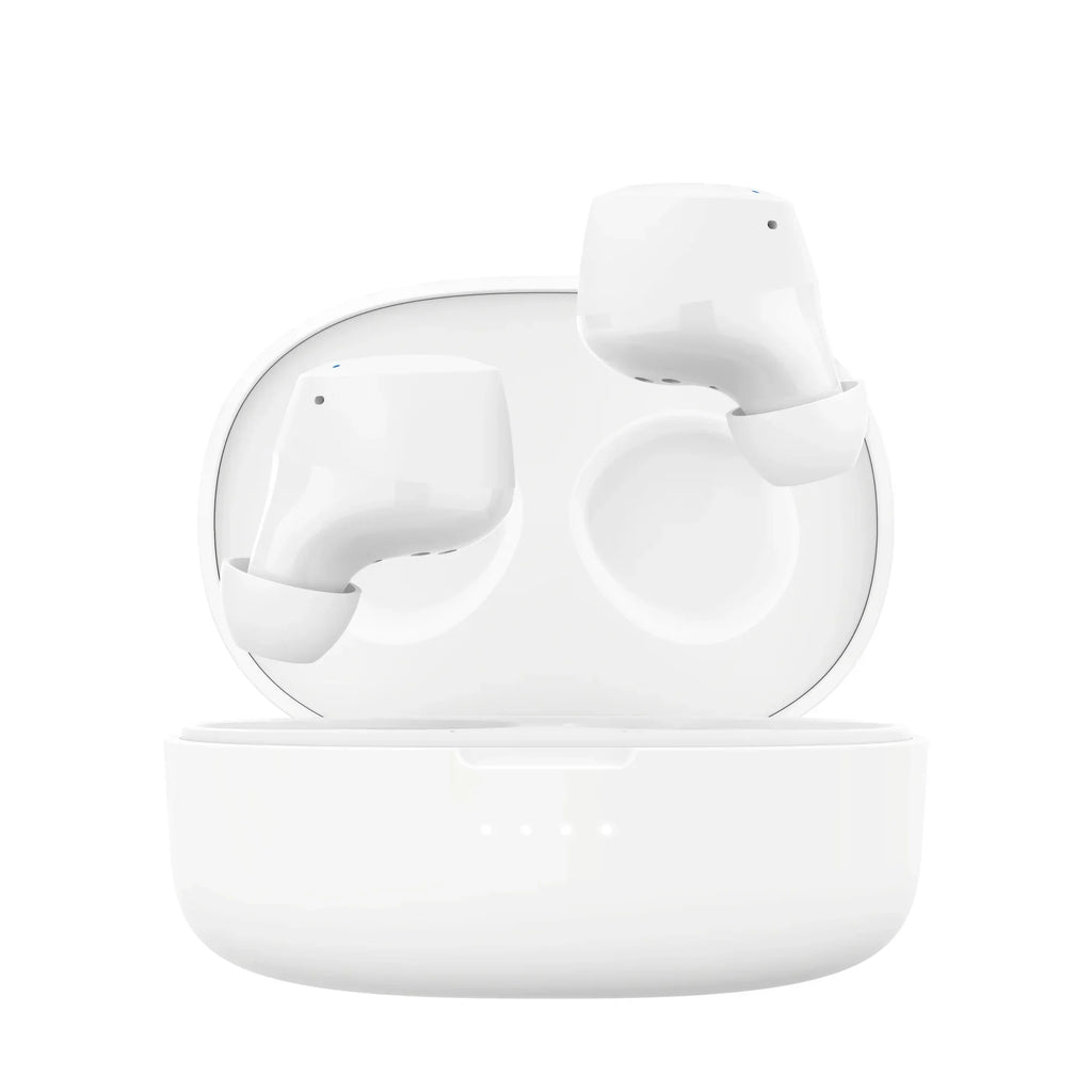 Belkin SoundForm™ Bolt, True Wireless Earbuds, Wireless Charging, IPX5 Sweat and Water Resistant, USB-C, Up to 28 Hours of Battery Life, iPhone, Galaxy, Pixel and More - White