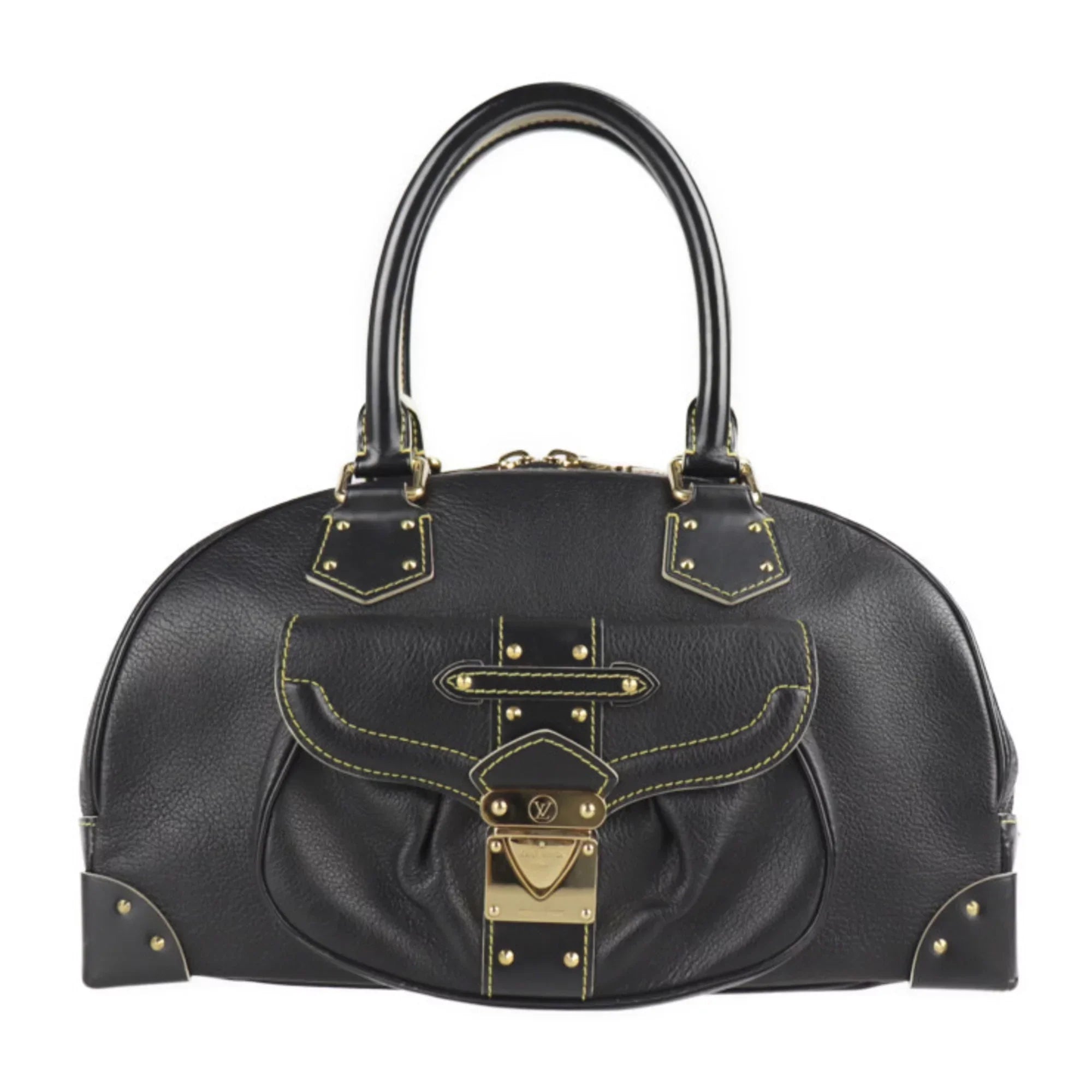 Pre-Owned LOUIS VUITTON Louis Vuitton Superbe Handbag M91892 Suhari Leather Noir Tote Shoulder (Good)