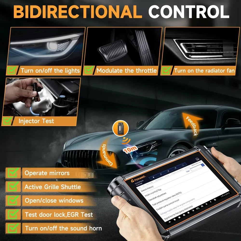 FOXWELL Scanner NT909  Bidirectional Control OBD2 Scanner Code Reader ECU Coding Key TPMS Programmer Diagnostic Scan Tool
