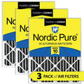 Nordic Pure 24x24x2 Furnace Air Filters MERV 10 Pleated Plus Carbon 3 Pack