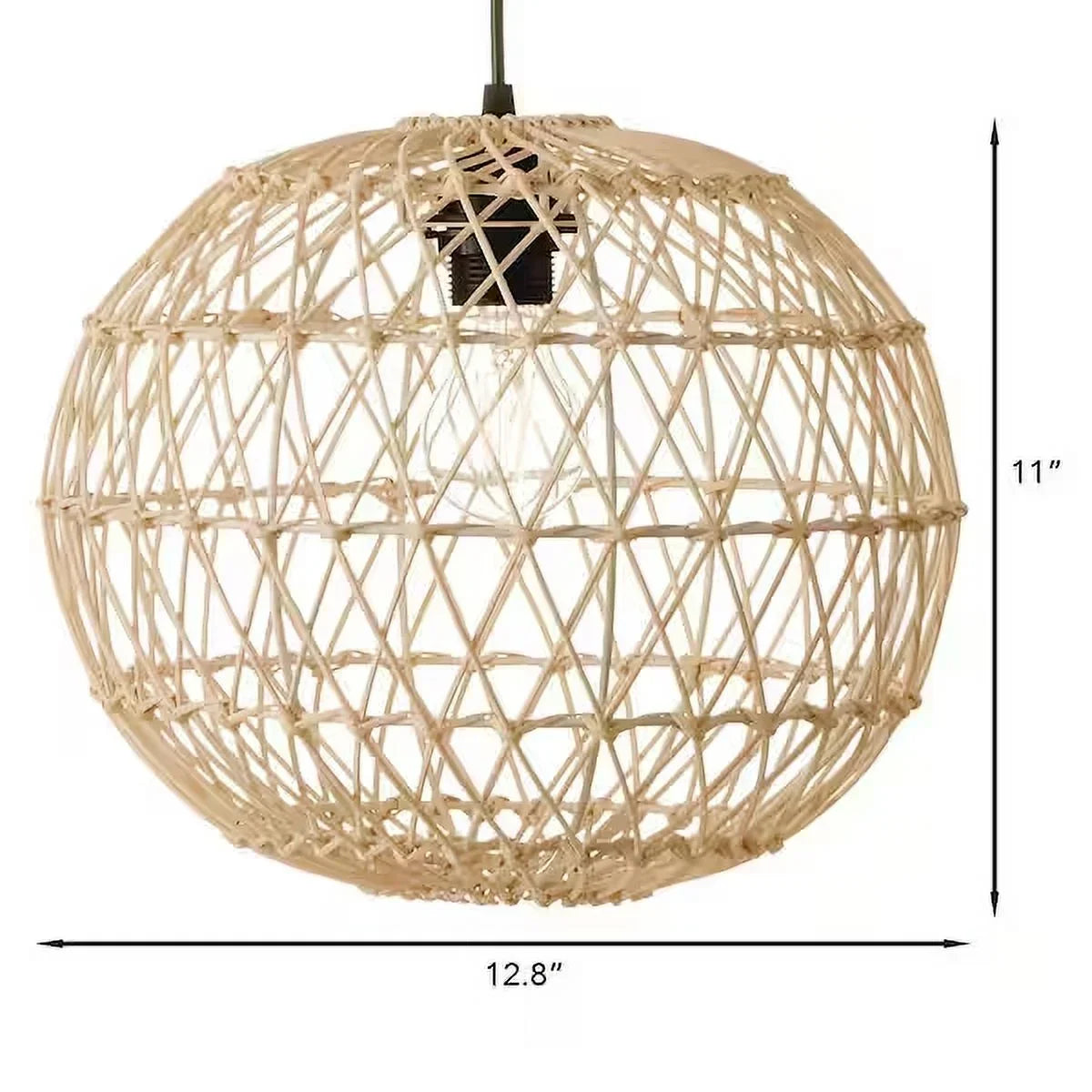 Hampton Bay Ashville 1-Light Brown Rattan Solar LED Outdoor Pendant Light