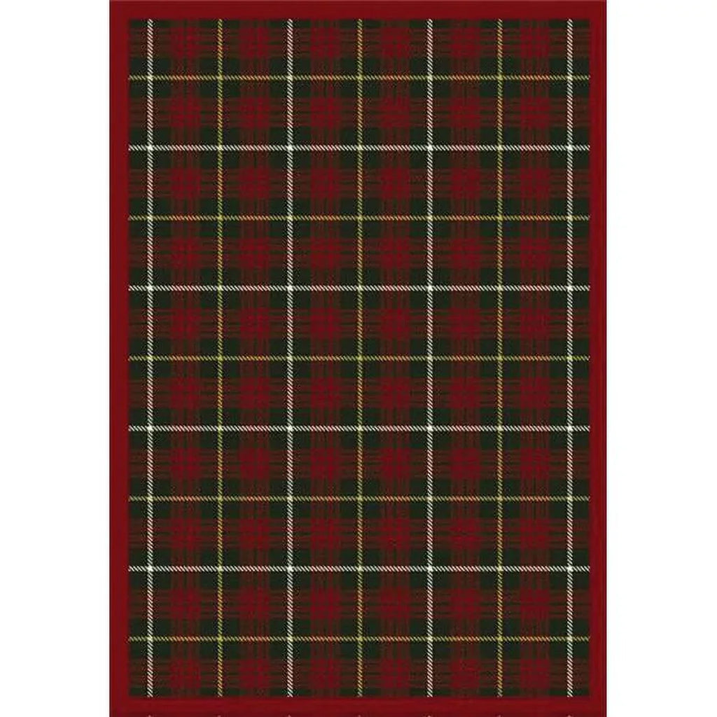 Joy Carpets  Bit O ft. Scotch Tartan Green 3 ft.10 in. x 5 ft.4 in.  WearOn Nylon Machine Tufted- Cut Pile Whimsy Rug