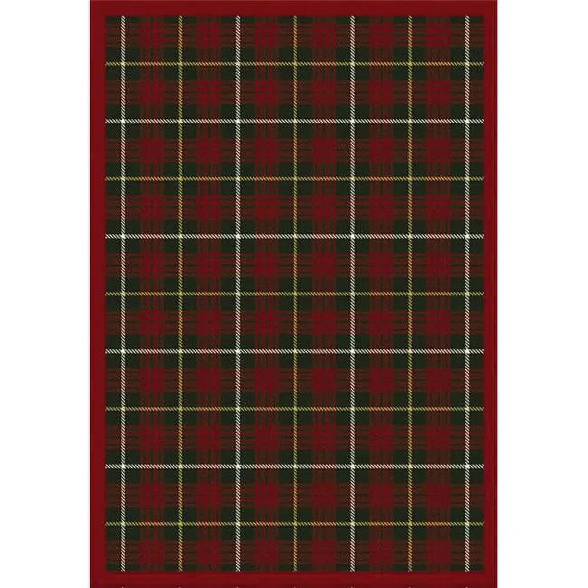 Joy Carpets  Bit O ft. Scotch Tartan Green 3 ft.10 in. x 5 ft.4 in.  WearOn Nylon Machine Tufted- Cut Pile Whimsy Rug
