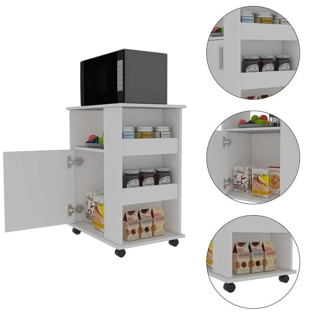 Home Square 2-Piece Set with Utility Sink with Cabinet and Kitchen Service Cart