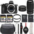 Nikon Z50 Mirrorless with 50-250mm f/4.5-6.3 VR Lens + 16-50mm Lens + 64GB Storage + UV Filter + Backup Battery + Case + Cleaning Kit - International Version