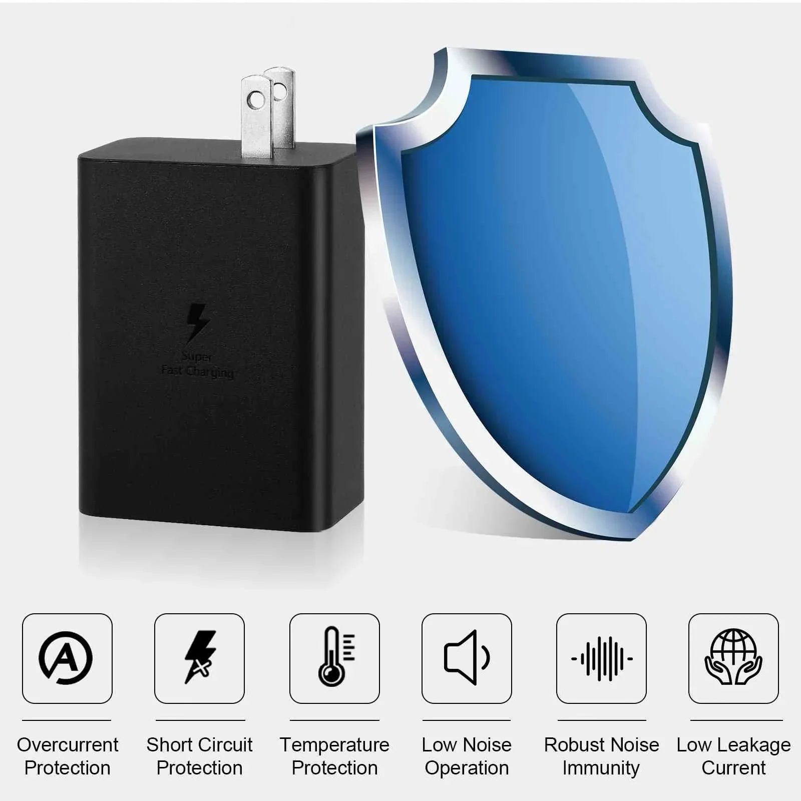 65W Fast Travel Charger with 3 Ports - USB & Dual USB-C - High-Speed Charging for Laptops, Phones vivo Y17/X27 Pro/S1 (China)/X27/iQOO iPhone, Samsung Galaxy, Google Pixel, MacBook, Steam Deck