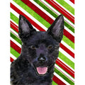 Carolines Treasures  Australian Kelpie Candy Cane Holiday Christmas Flag Canvas- House Size