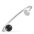 Calvin Klein Bubbly Stainless Steel Onyx Open Bangle Bracelet
