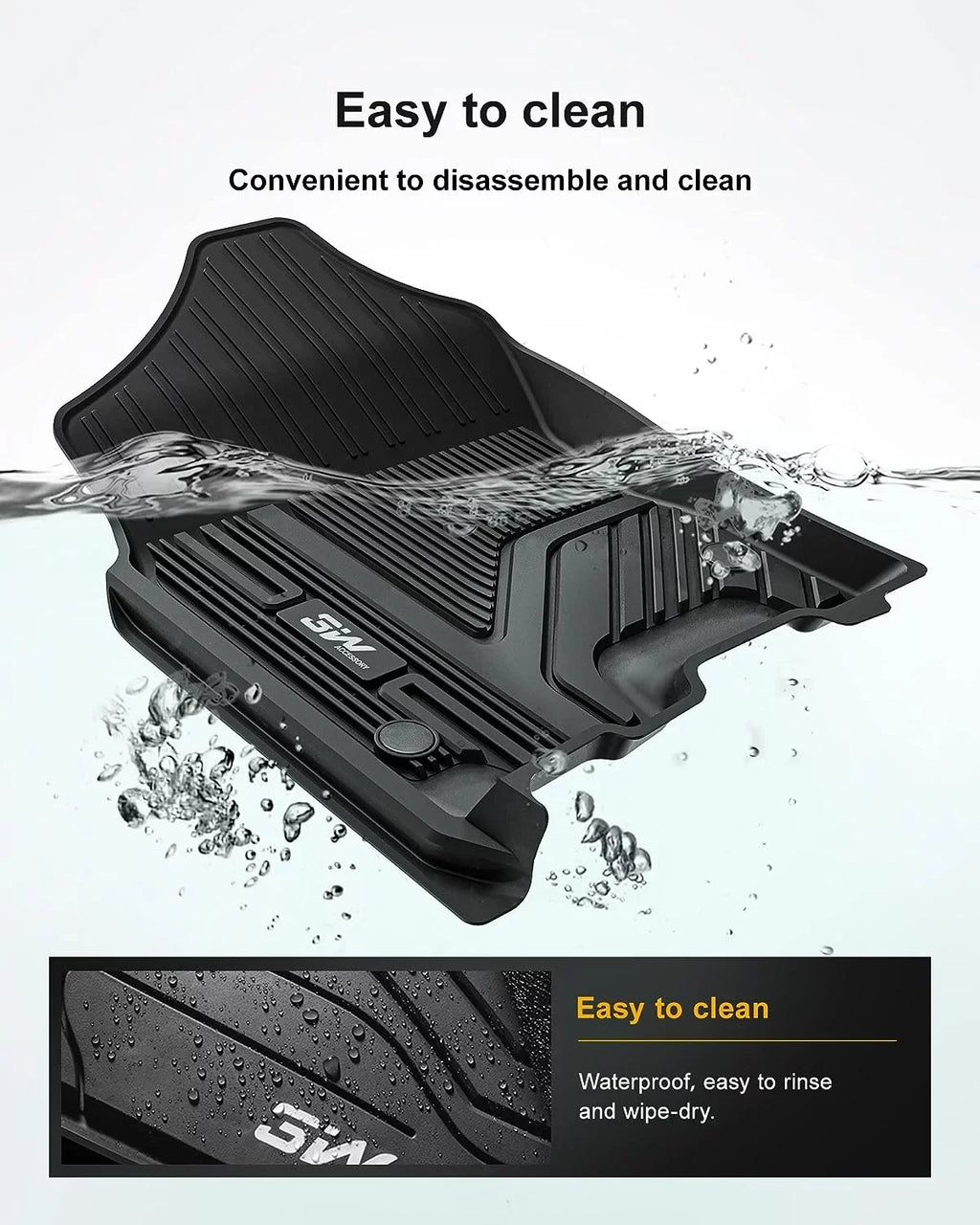 3W Floor Mats Fit for 2019-2023 Dodge Ram 1500 Crew Cab with Rear Under-Seat Factory Storage Bucket Seat, All Weather Car Liners Floor Liner Full Set Car Mats