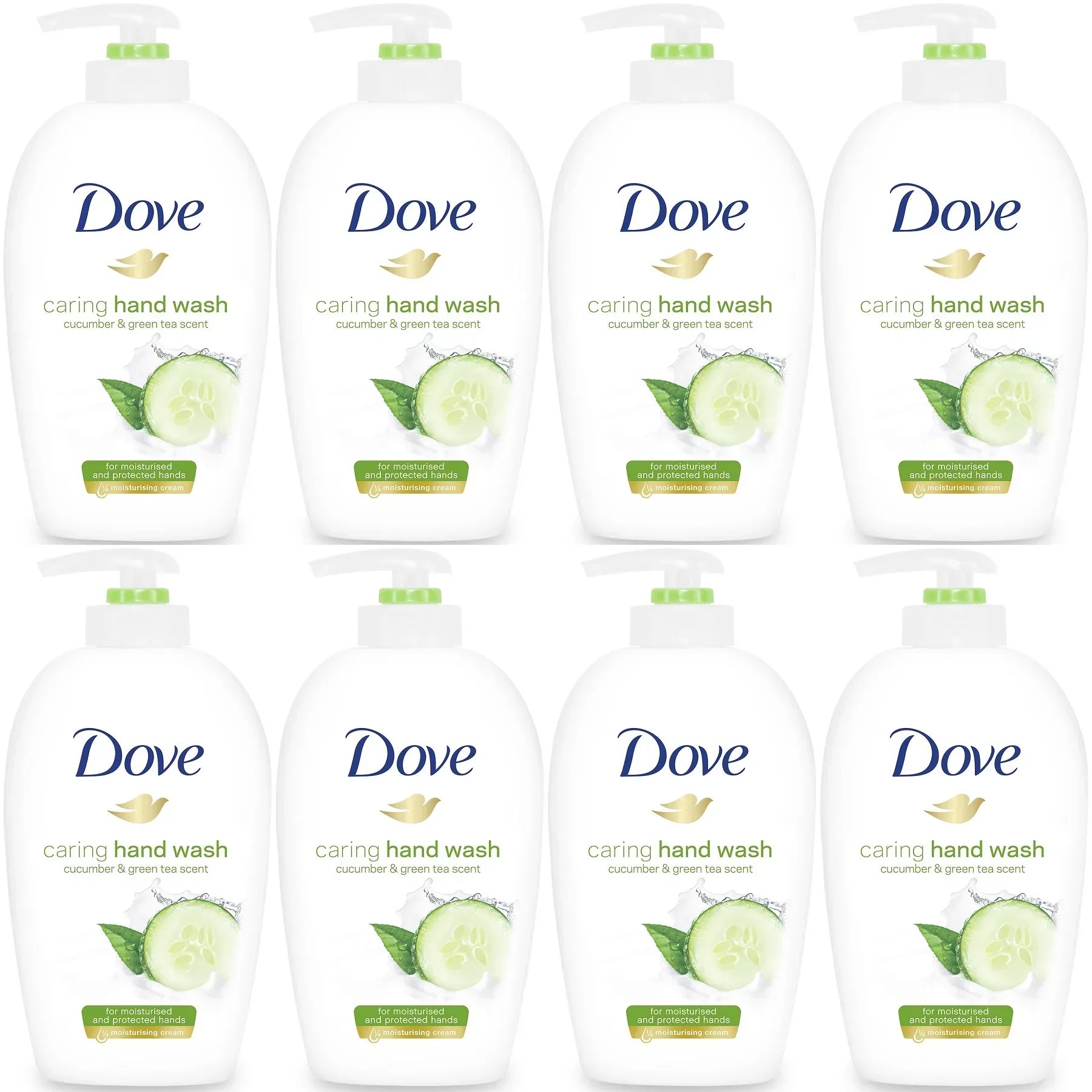 Dove Go Fresh Beauty Cream Caring Hand Wash, Cucumber & Green Tea Scent, 250 Ml / 8.45 Ounce (Pack of 8)