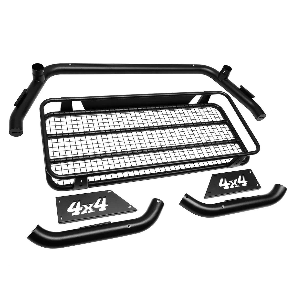 DNA Motoring TCRB-001 For 2007 to 2018 Toyota Tundra Styleside Truck Bed Heavy Duty Aluminum Roll Bar + Roof Cargo Rack Bracket Carrier 08 09 10 11 12 13 14 15 16 17