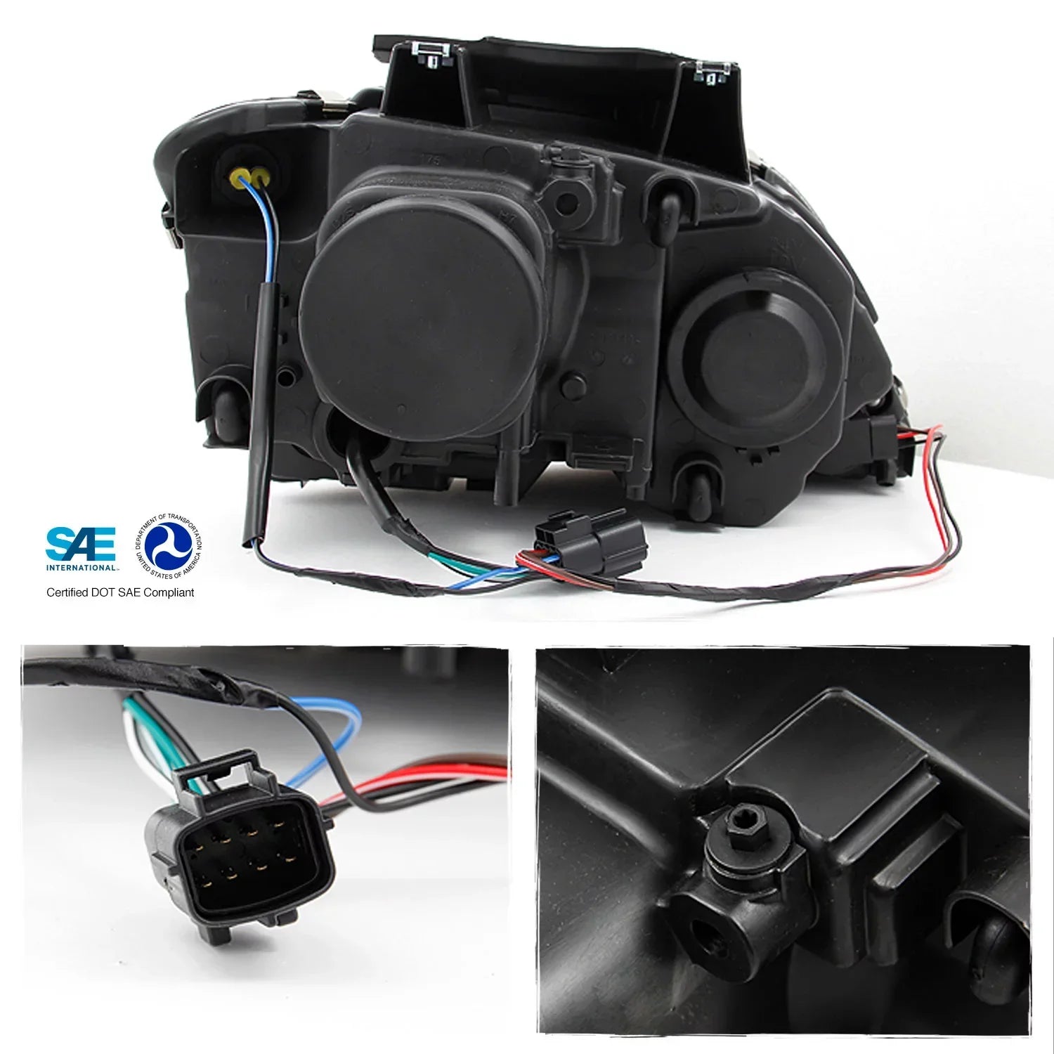AKKON - For Chrysler Pacifica SUV Black Bezel Headlights Headlamp Front Lamps Replacement Left + Right Pair