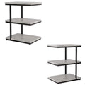 FOA Neeva Industrial Metal 3-Shelf Side Table in Light Gray Set of 2