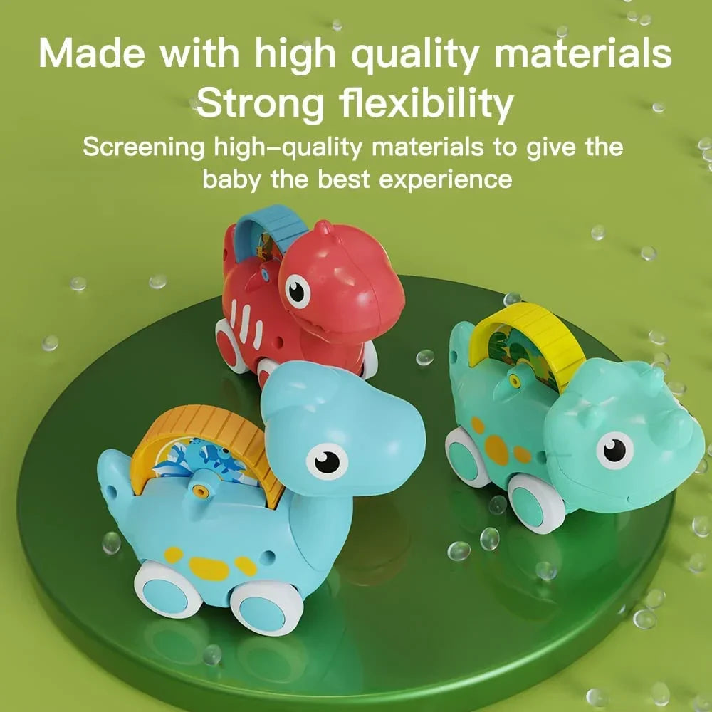 Dinosaur Toy Cars, 4 Pack Dino Toys for 1-5 Years Old Boys and Girls, Car Toys for Kids Toddler Christmas Birthday Gifts with Packaging Bag