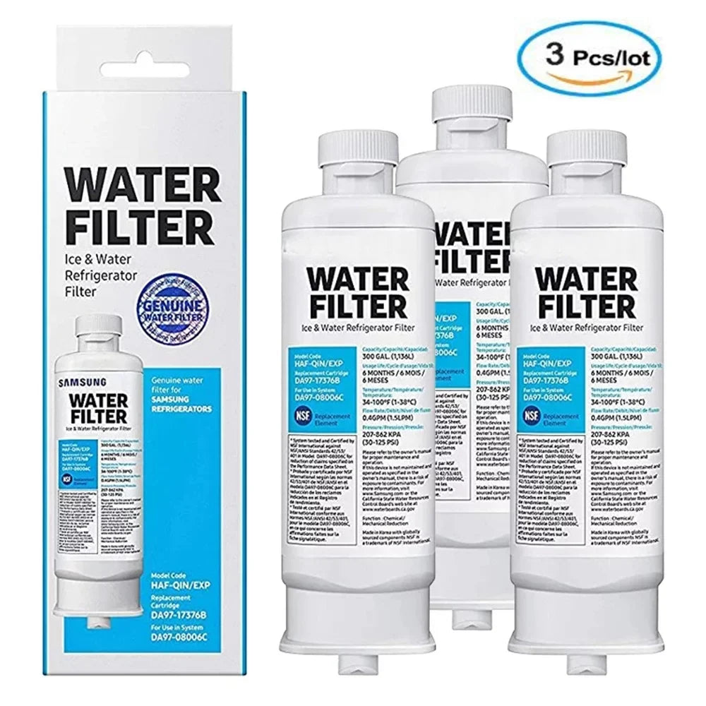 Fit for DA97-17376B HAF-QIN, HAF-QIN/EXP, /AA, DA97-08006C Refrigerator Water Filter,3 Pack