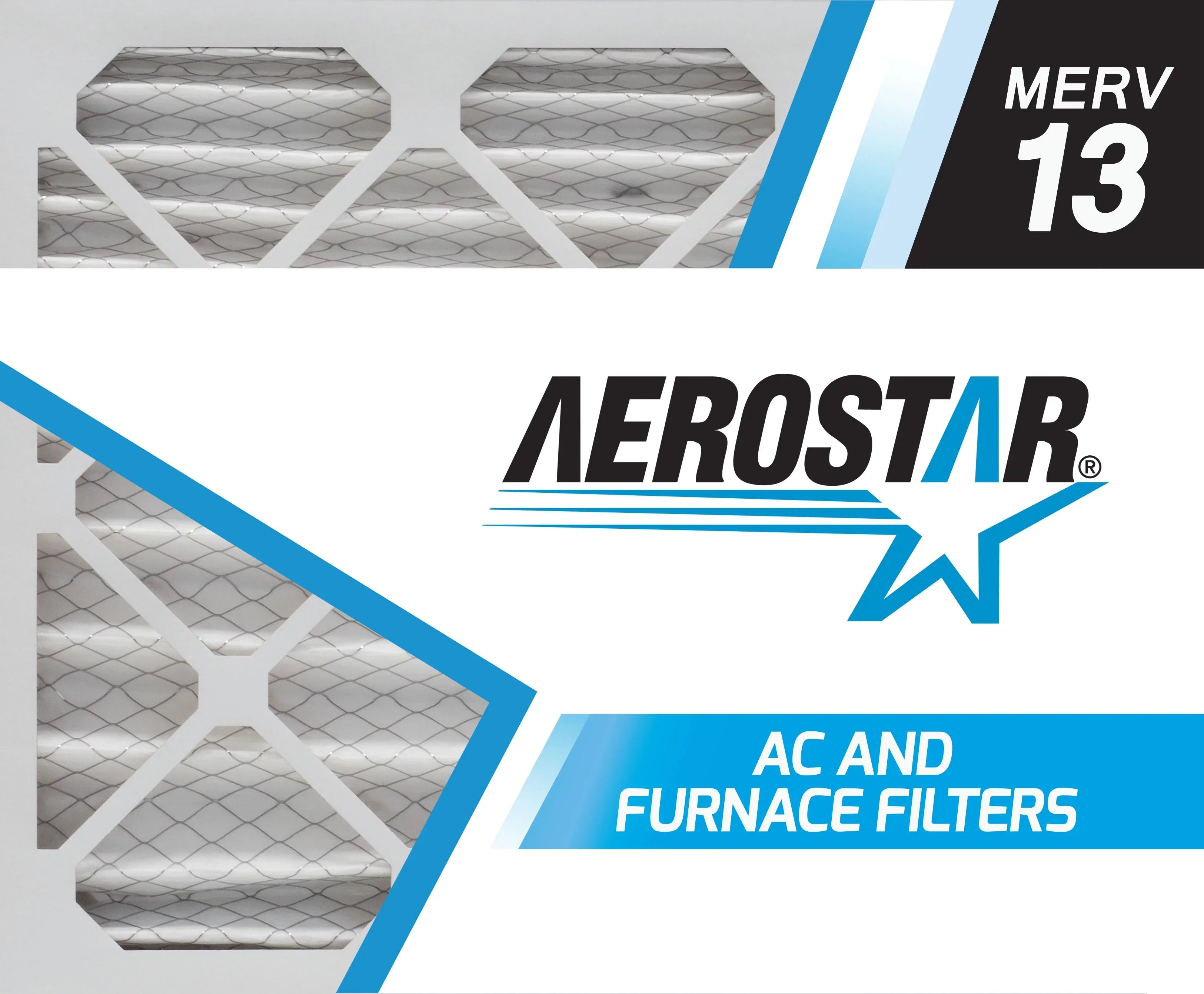 Aerostar 18x24x2 MERV  13, Pleated Air Filter, 18x24x2, Box of 6, Made in the USA