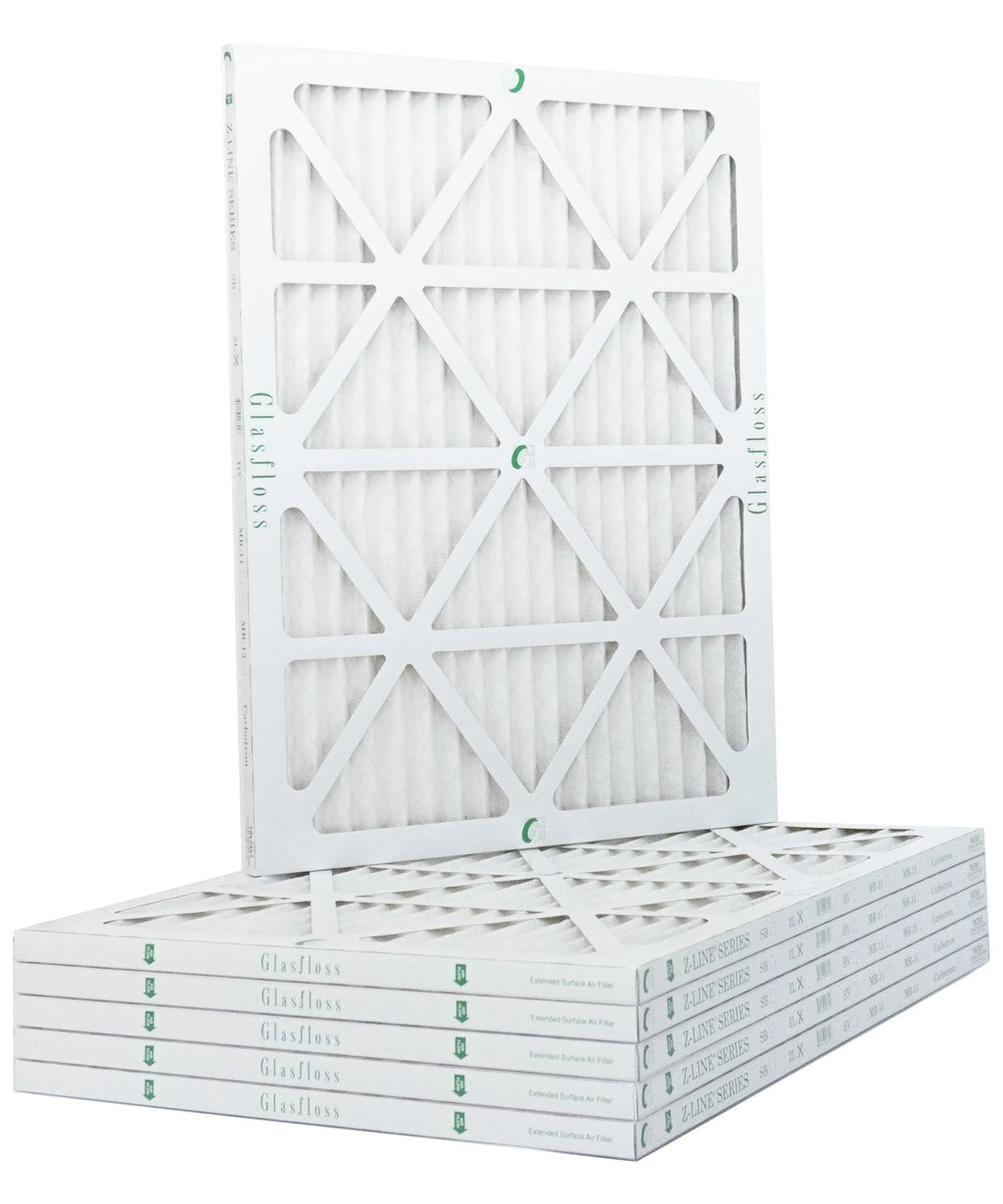 Glasfloss 18x22x1 - MERV 10 -Qty:6 - Furnace Air Filter - Made in USA (Actual Size: 17.5 x 21.5x7/8 inch)
