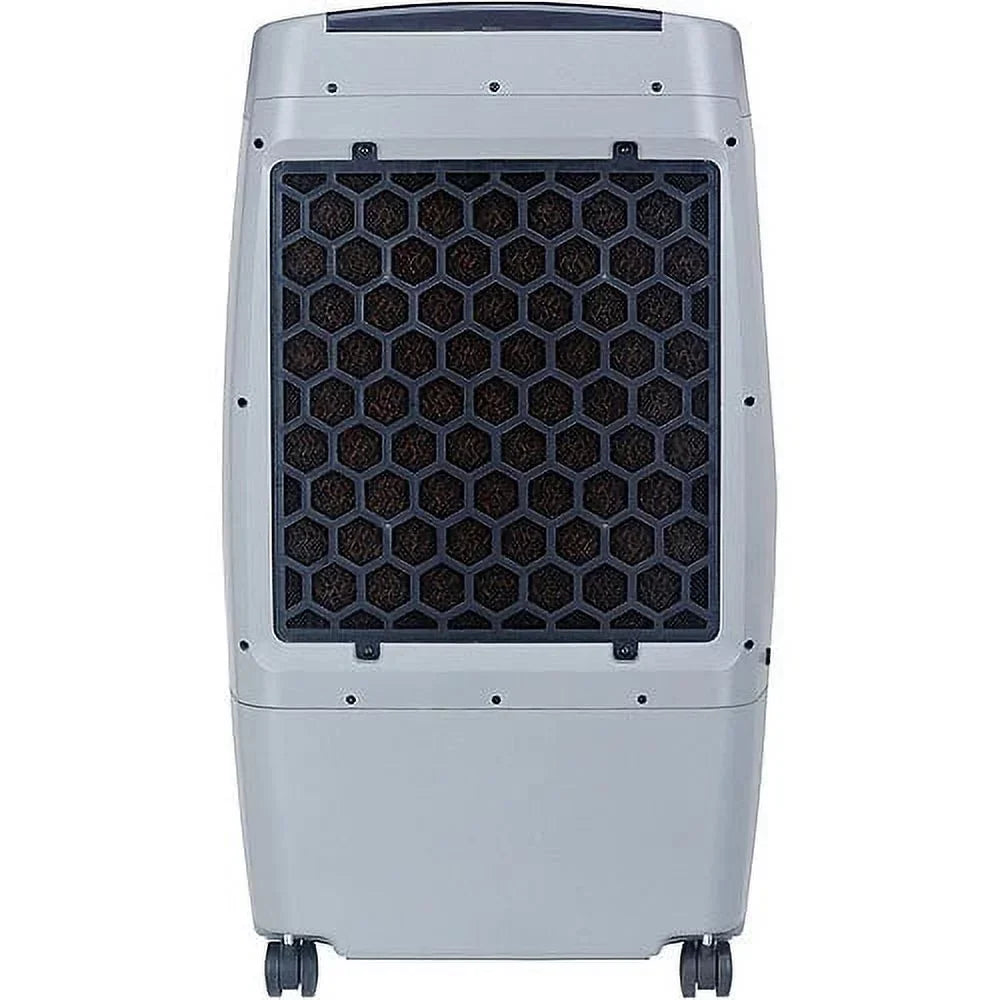 Honeywell 500-694CFM Indoor Outdoor Portable Evaporative Cooler with Fan & Humidifier, Ice Compartment & Remote Control, CO25AE, Gray