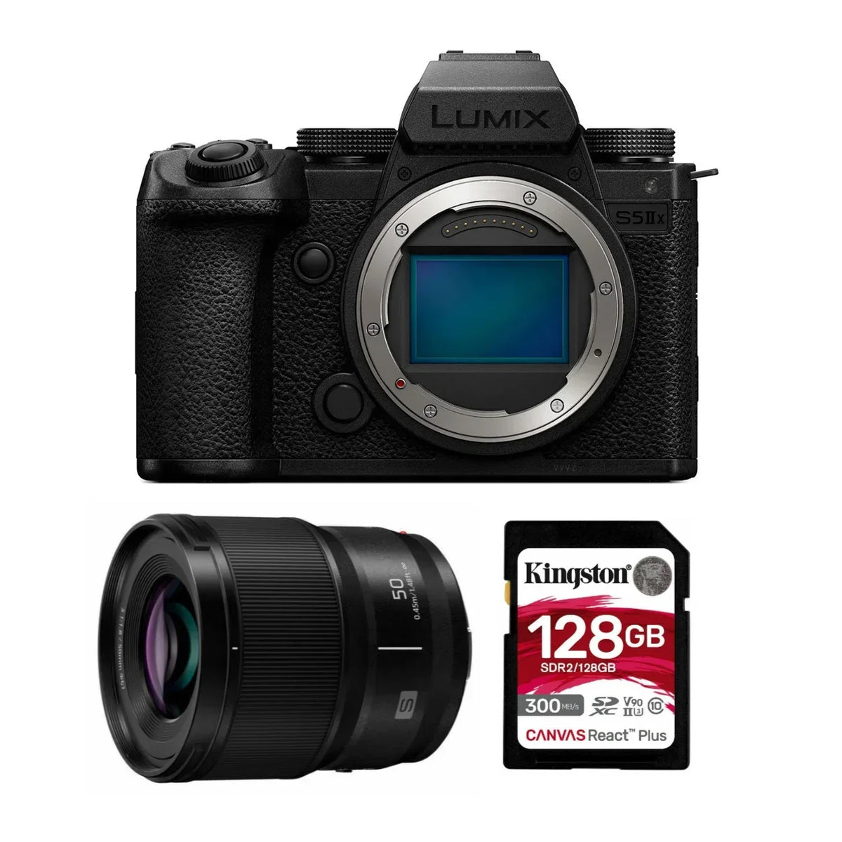 Panasonic Lumix S5 IIX 24.2MP Full Frame Mirrorless Camera with Phase Hybrid AF with Panasonic LUMIX S 50mm f/1.8 Lens