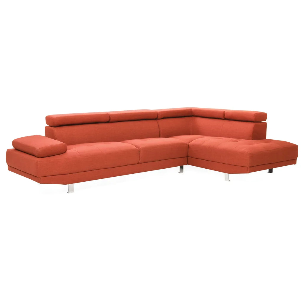 Homestock Contemporary Cool G444-SC Sectional ( 2 Boxes) , Orange