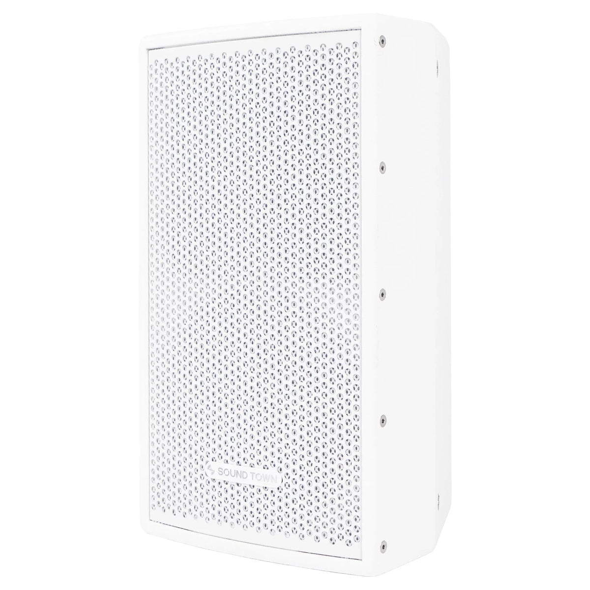 Sound Town Pair of CARME Series 8" 350W 2-Way Professional PA DJ Speakers, White with Compression Drivers, Birch Plywood and U Brackets for Installation, Live Sound, Karaoke, Bar, Church (CARME-U108W-