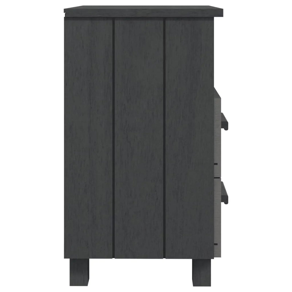 Irfora Bedside Cabinets HAMAR 2 pcs Dark Gray 15.7"x13.8"x24.4" Solid Wood