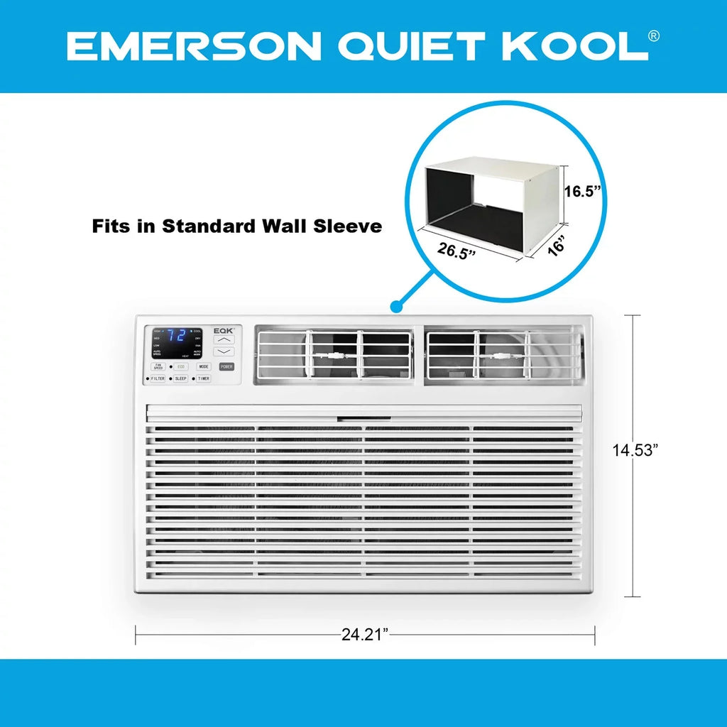 Emerson Quiet Kool 8,000 BTU 115-Volt Through-the-Wall Air Conditioner with Remote, White
