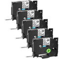 GREENCYCLE 5PK Compatible for Brother P-touch Black on Matte Clear 12mm 0.47" TZe-M31 TZ-M31 TZM31 TZeM31 Laminated Label Tape