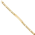 14k Yellow Gold Figaro Link ID Bracelet - 8" | Elegant 14KY Gold Chain Bracelets for Men and Women | Weight 16.4 | Men’s Jewelry for Gift