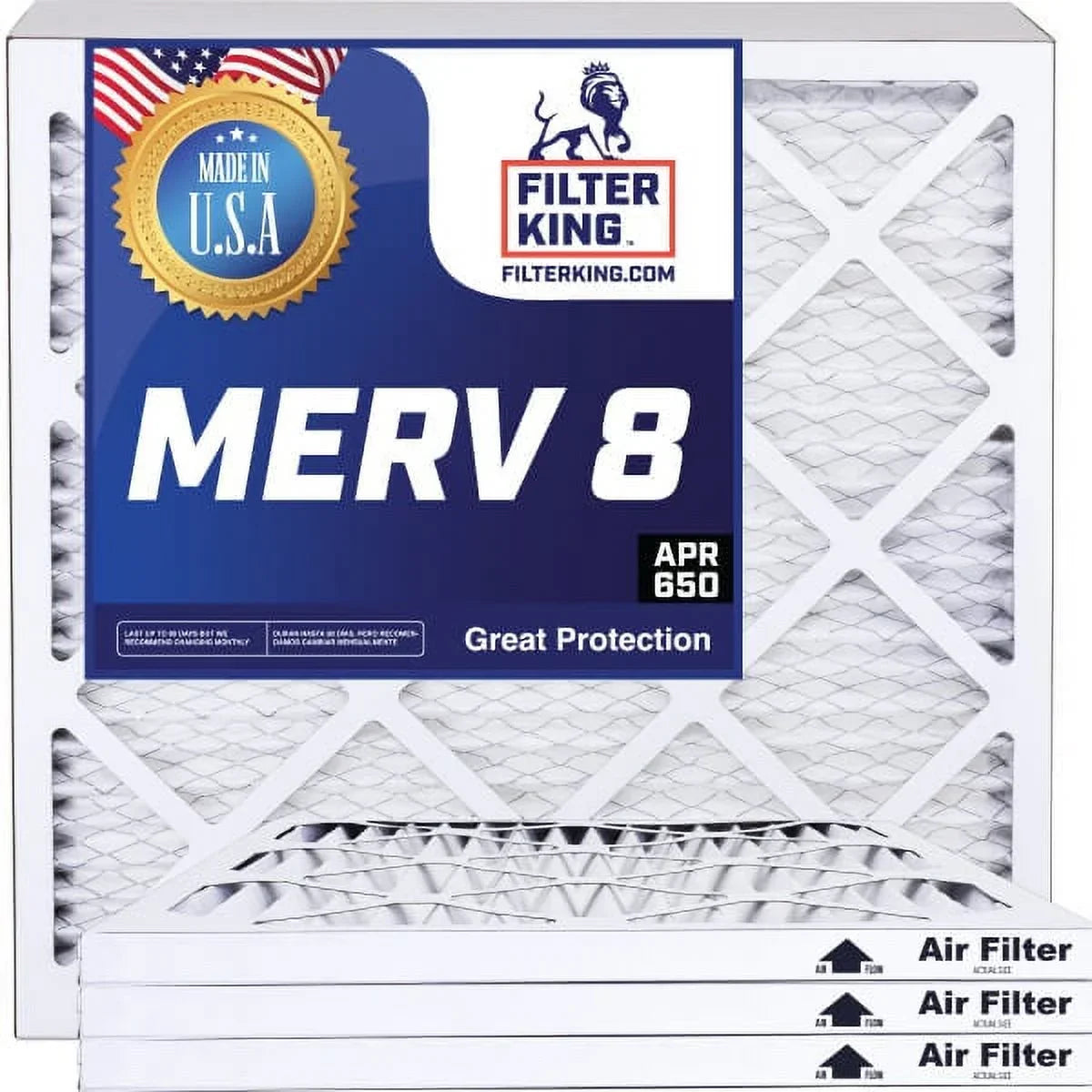Filter King 10.5x52x1 Air Filter | 4-PACK | MERV 8 HVAC Pleated A/C Furnace Filters | MADE IN USA | Actual Size: 10.5 x 52 x .75"