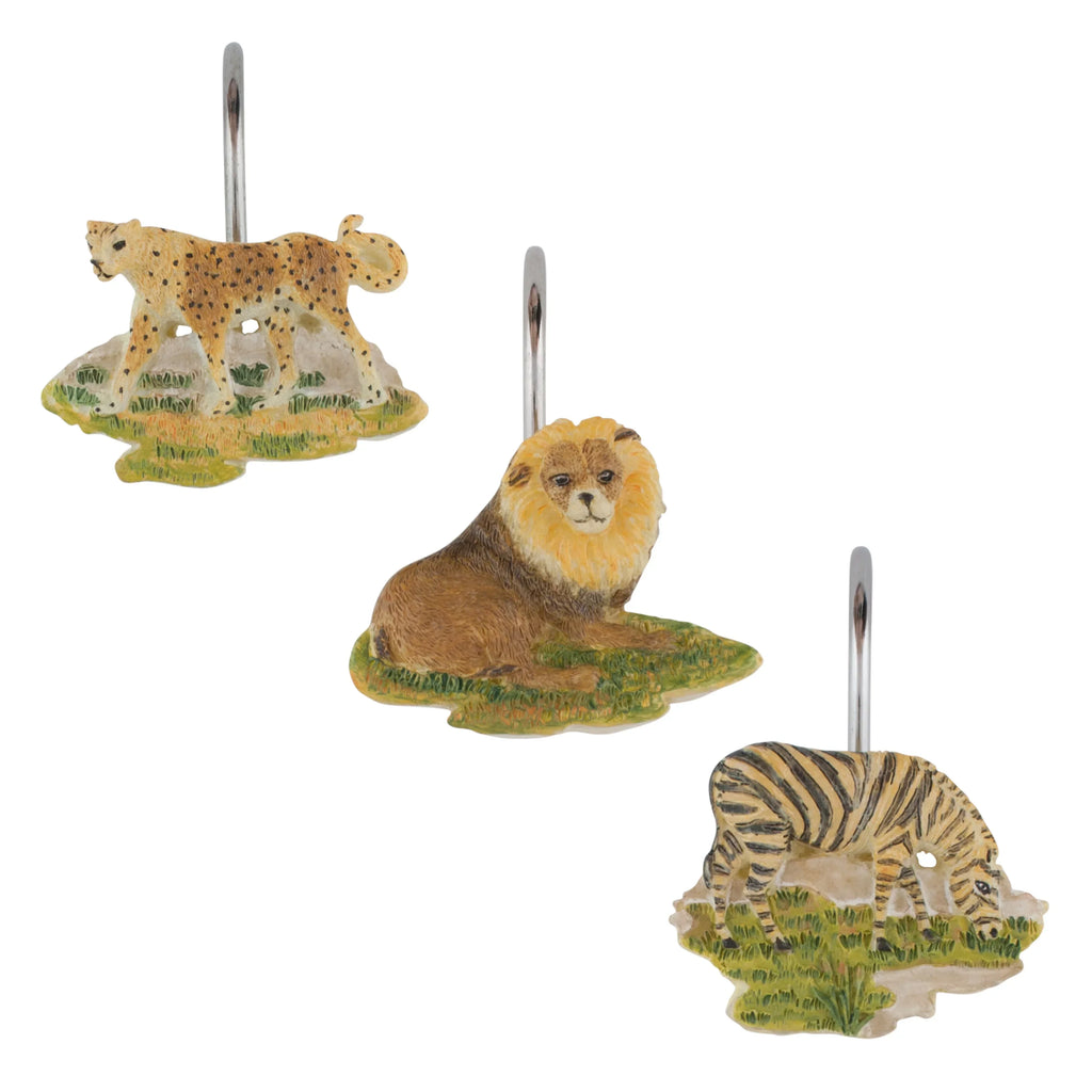 Sherry Kline  Jungle Safari Shower Curtain Hooks (Set of 12) - Green