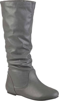 Women's Journee Collection Jayne Extra Wide Calf Knee High Slouch Boot Grey Faux Leather 7.5 M