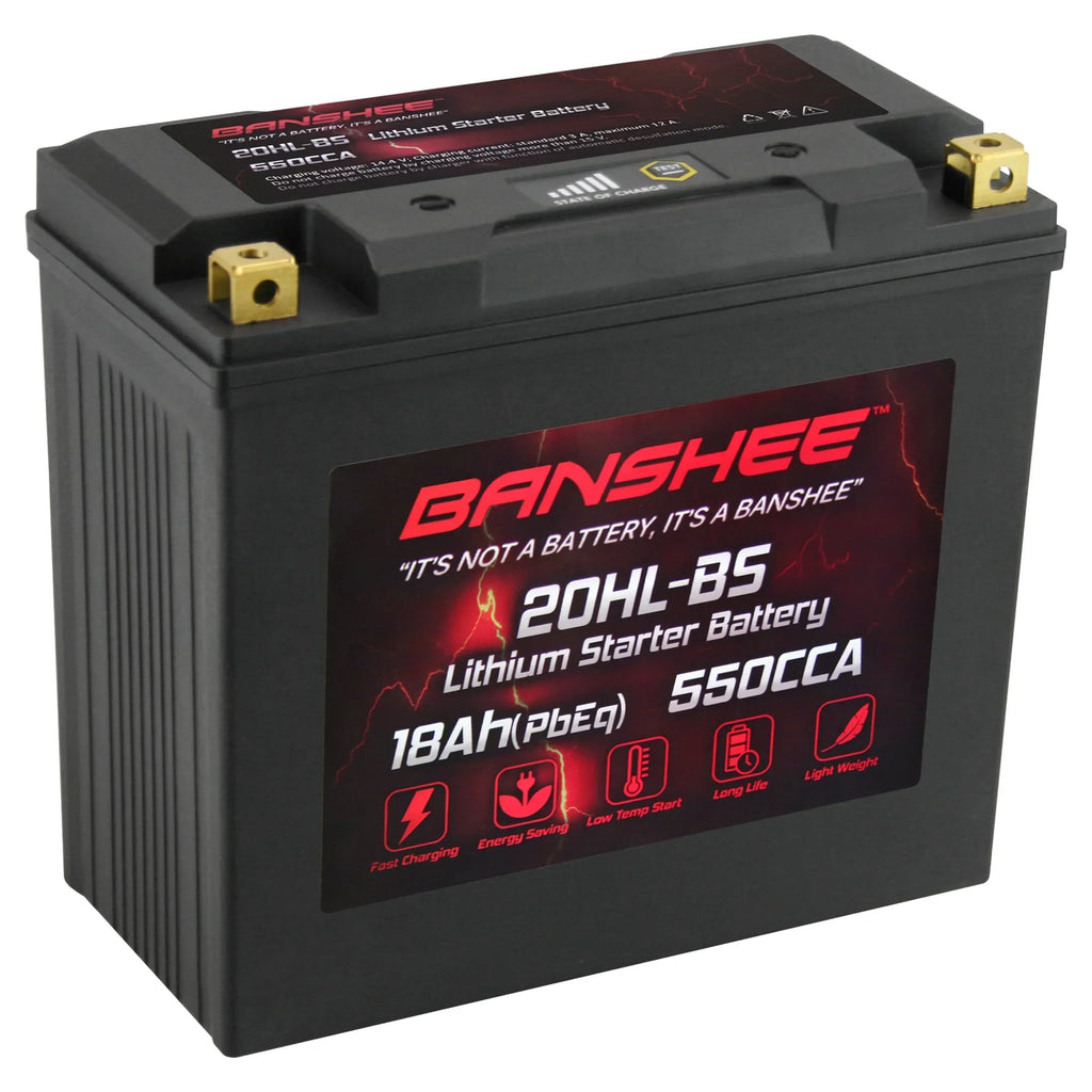 Banshee 20L-BS LiFePO4 Motorsports Battery Compatible with Yamaha XV1700A Road Star 2004 to 2007