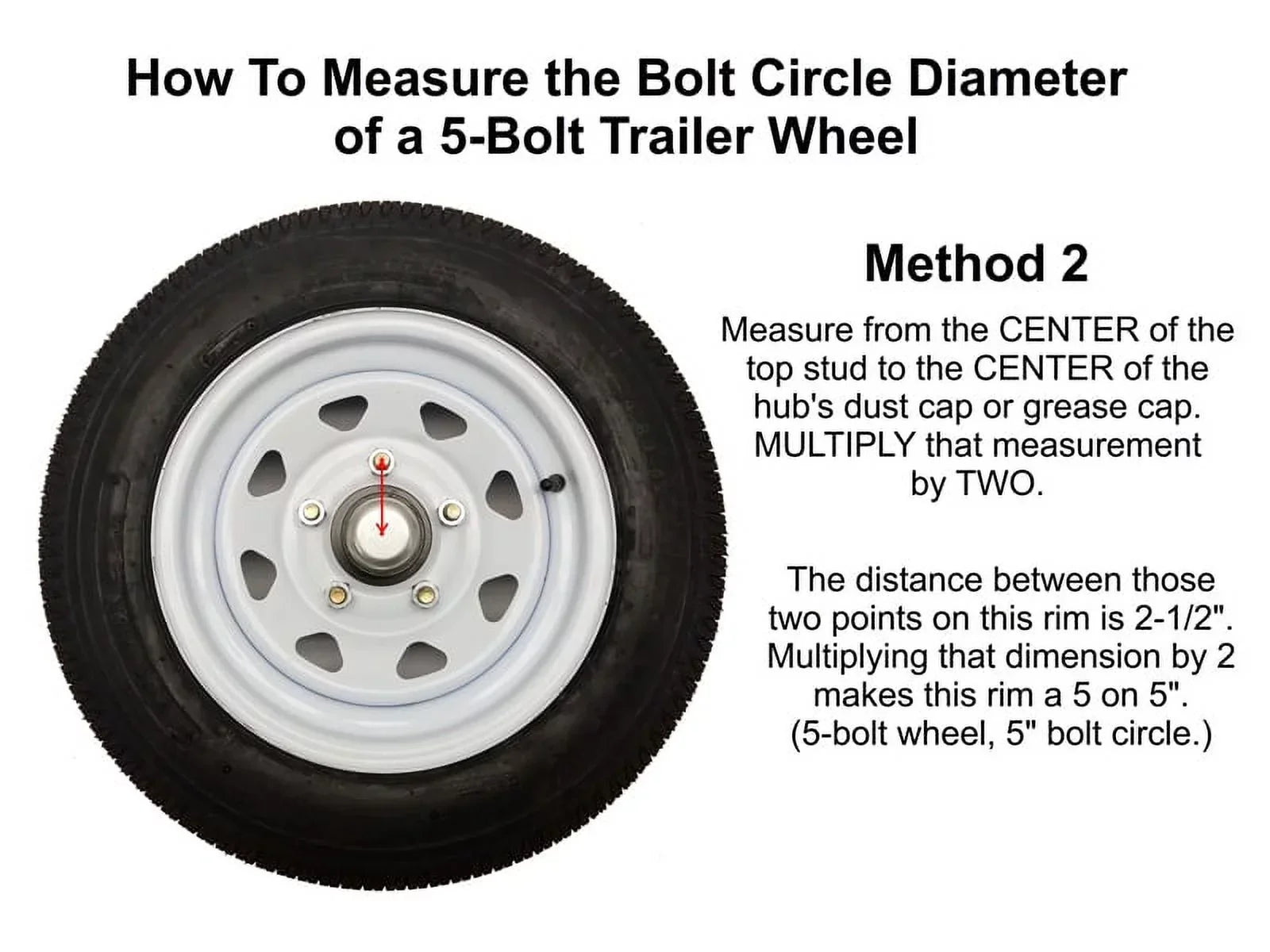Pair of 5-Bolt on 5 Inch Trailer Hub Assemblies - Includes (2) Square Stock 1-3/8 Inch To 1-1/16 Inch Tapered Spindles &amp; Bearings