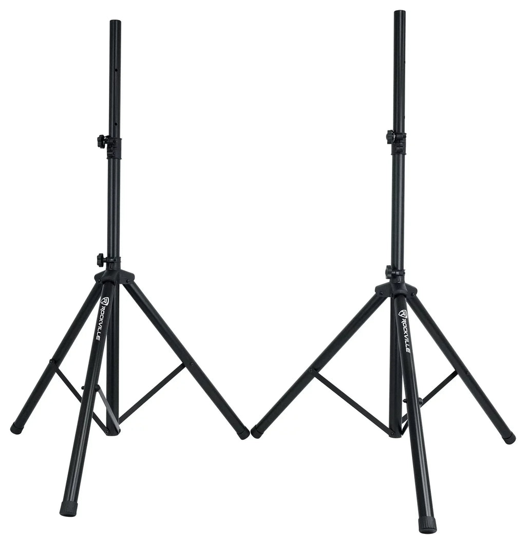 Rockville RPG122K 12" Portable PA System 2 Powered Speakers Bluetooth+Mic+Stands