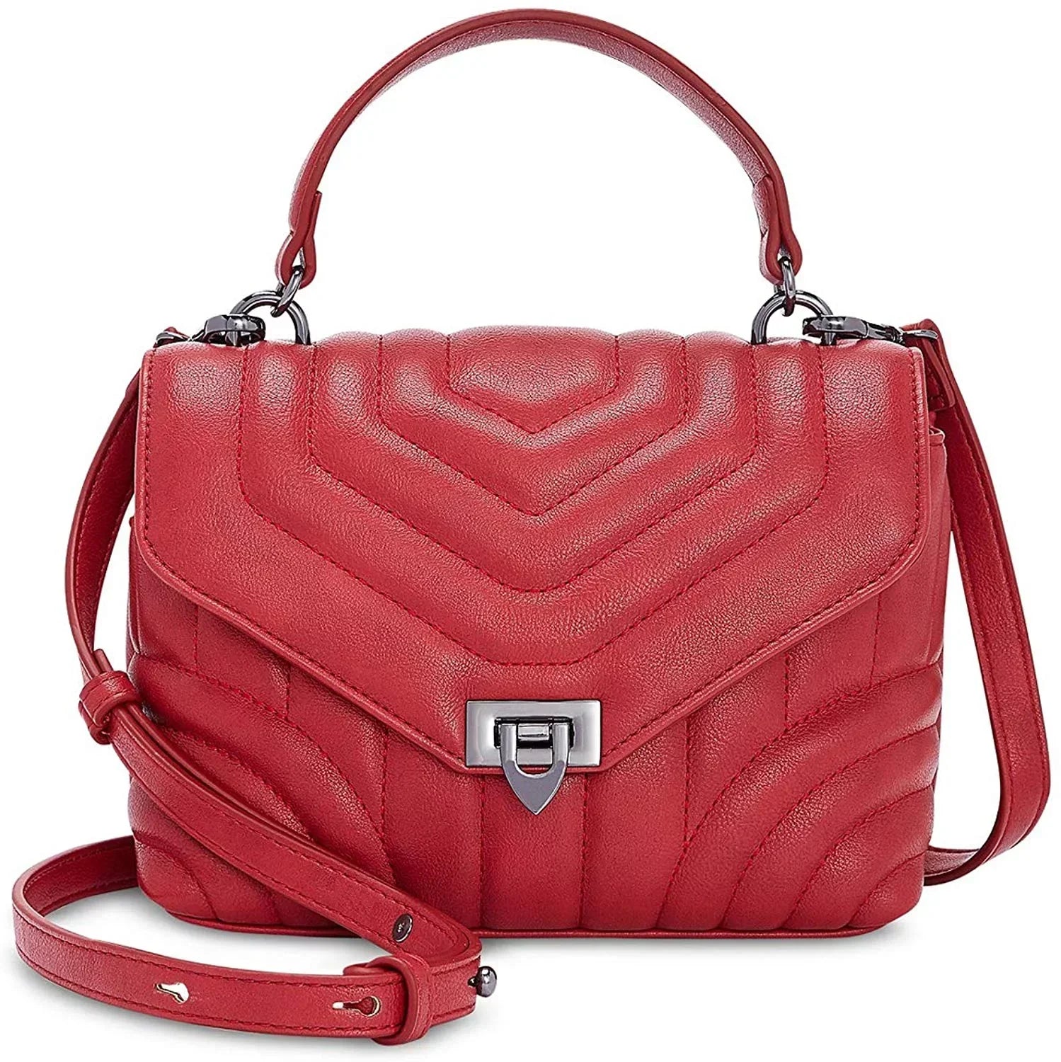 INC International Concepts Cissy Quilted Top-Handle Crossbody (Salsa)