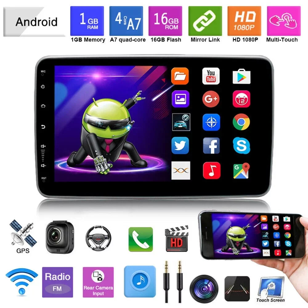 Paddsun  10 Inch On-Board Android 9.1 GPS Wifi Dual Din Touch Screen Player Navigation