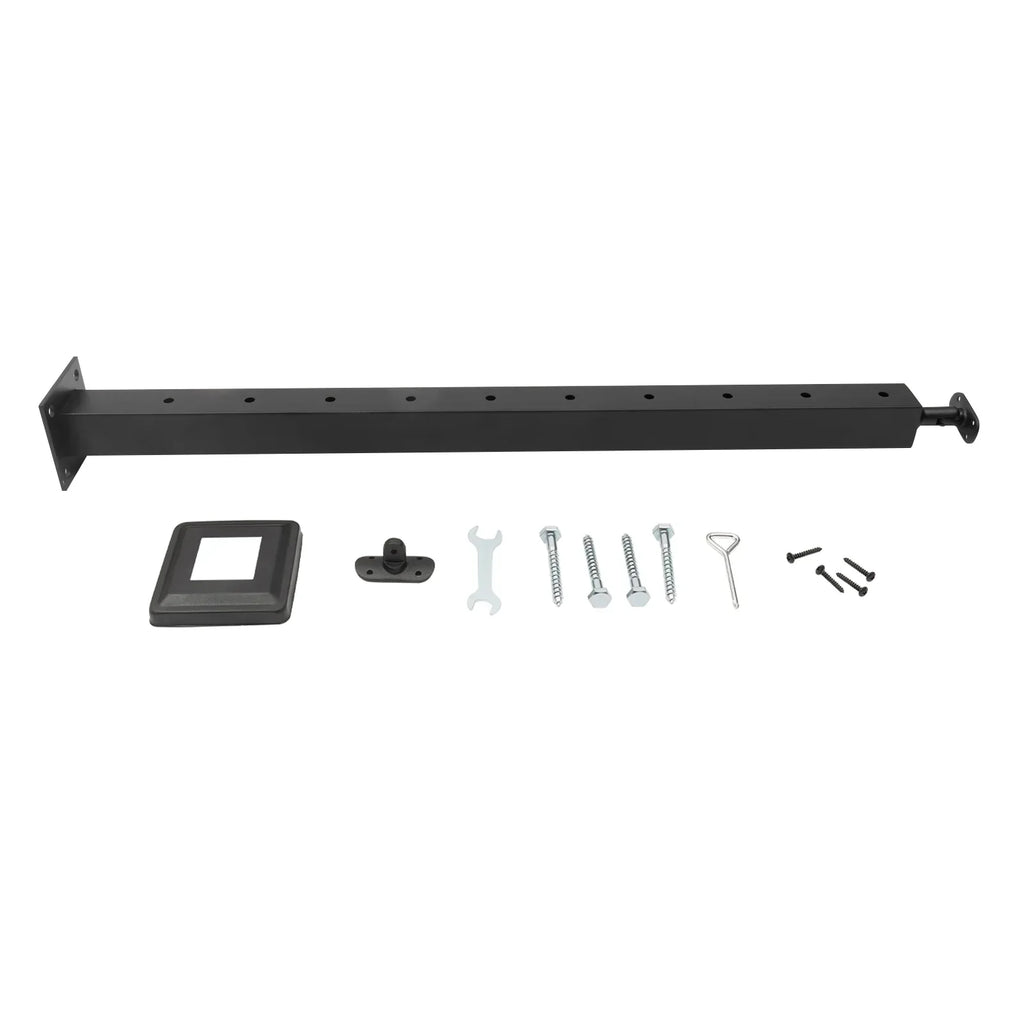 36"x2"x2" Cable Railing Post Adjustable Top Level drilled Post Level Line Post Top Mount Stainless Steel Black Finish Wood Concrete Level Deck