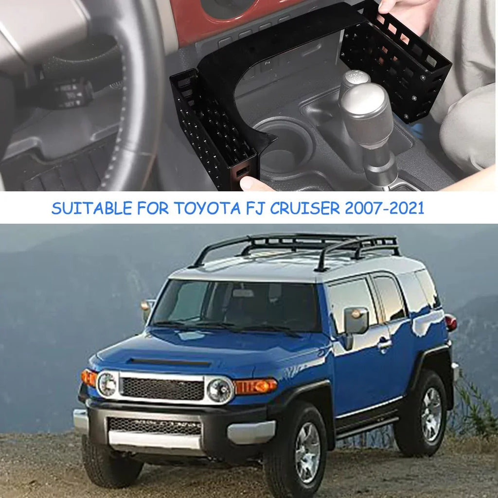 Tinki  Car Shifter Storage Box Compatible with Toyot@ FJ Cruiser 2007-2021, Black,Height 5.3in,1PCS