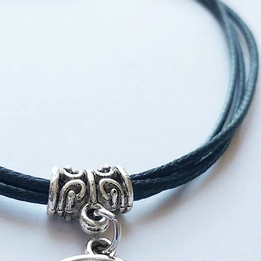 cup red white ice bracelet leather rope wristband black jewelry