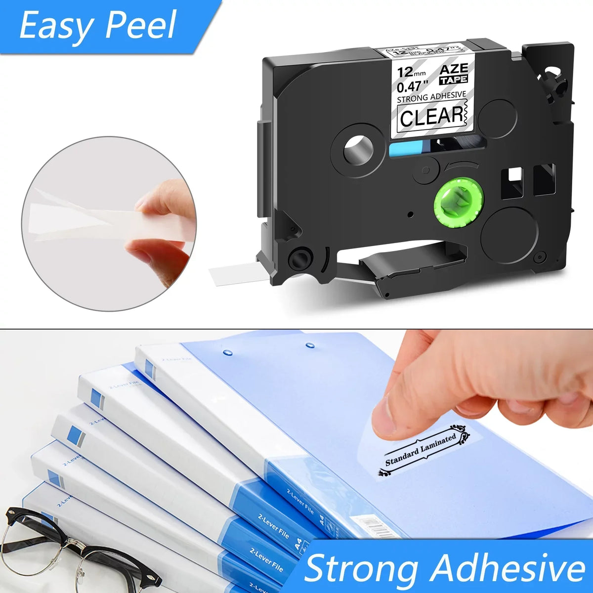 GREENCYCLE 50PK Compatible for Brother P-touch Black on Clear 12mm TZ TZe TZe-S131 TZ-S131 TZ-131 TZe-131 Extra Strength Laminated Label Tape
