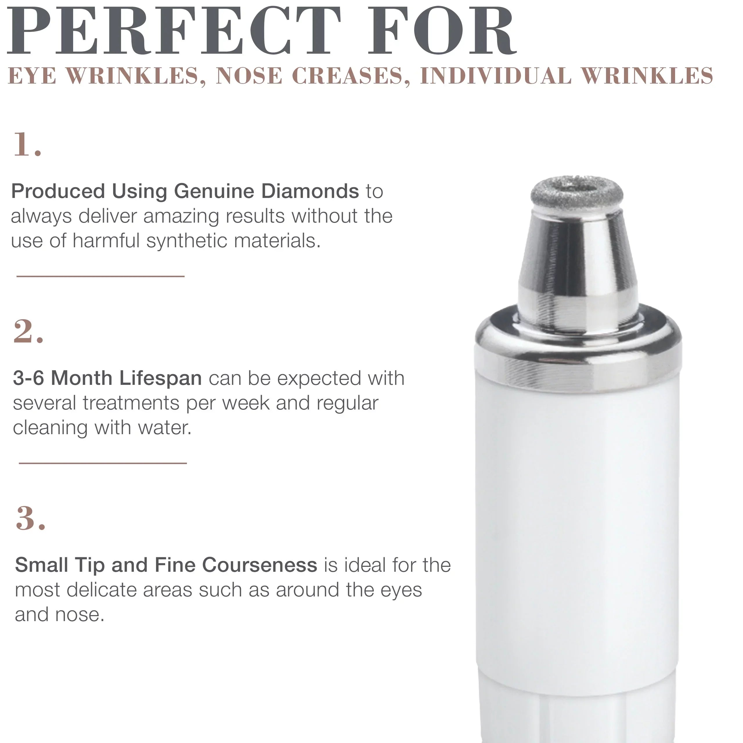 Trophy Skin Microdermabrasion Precision Diamond Tip Accessory for MicrodermMD MiniMD and RejuvadermMD Exfoliation Beauty Device Systems
