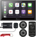 Pioneer DMH-W4660NEX Car Stereo Bundle with SiriusXM Tuner & Coaxial Speakers. 6.8" Capacitive Multimedia Receiver with Wireless Apple CarPlay and Android Auto, Alexa, SiriusXM Ready, Maestro Ready
