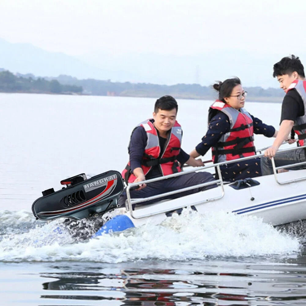 2-Stroke 3.5HP Outboard Motor Fishing Boat Petrol Engine CDI System 10 Km / H